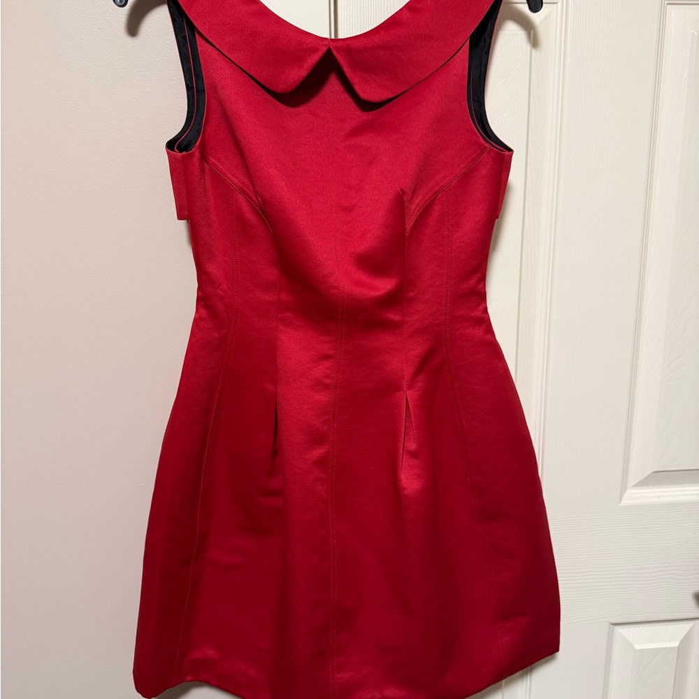 Zara Red Mini Dress with Black Trim